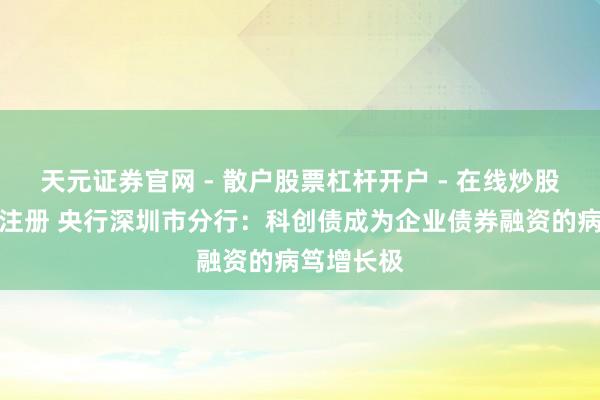 天元证券官网 - 散户股票杠杆开户 - 在线炒股如何配资注册 央行深圳市分行：科创债成为企业债券融资的病笃增长极